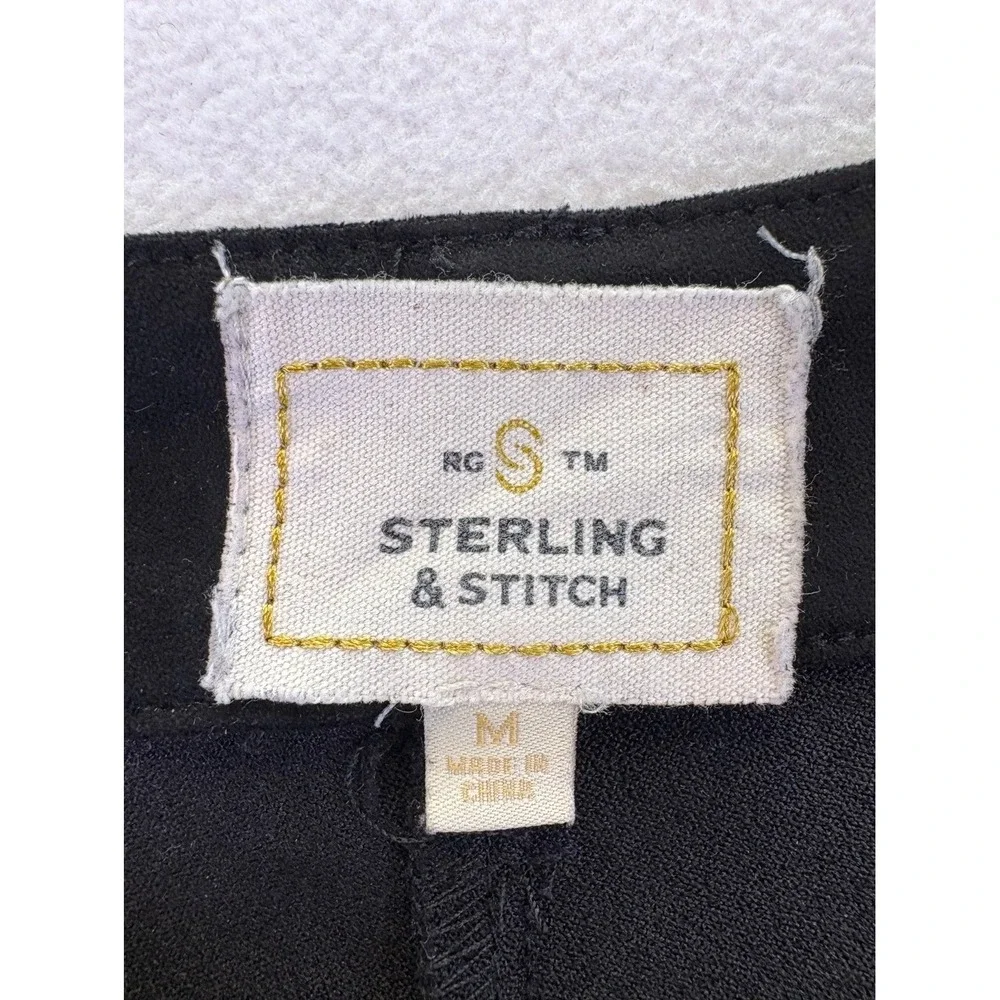 Sterling & Stitch Women's Black Studded Fringe Western Shorts M Western Rodeo